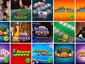 Eksempel på video poker på KnightSlots