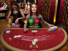 Live blackjack på Netbet